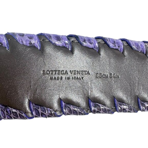 BOTTEGA VENETA Purple Woven Leather & Snakeskin Braided Women Belt 85/34 main image 7